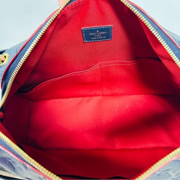 Louis Vuitton Ponthieu Handbag Monogram Empreinte Leather PM Blue Marine Rouge - Picture 14 of 16